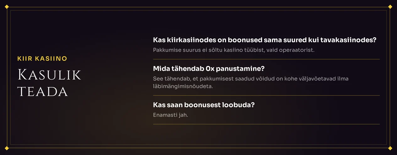 Leia vastused levinud küsimustele