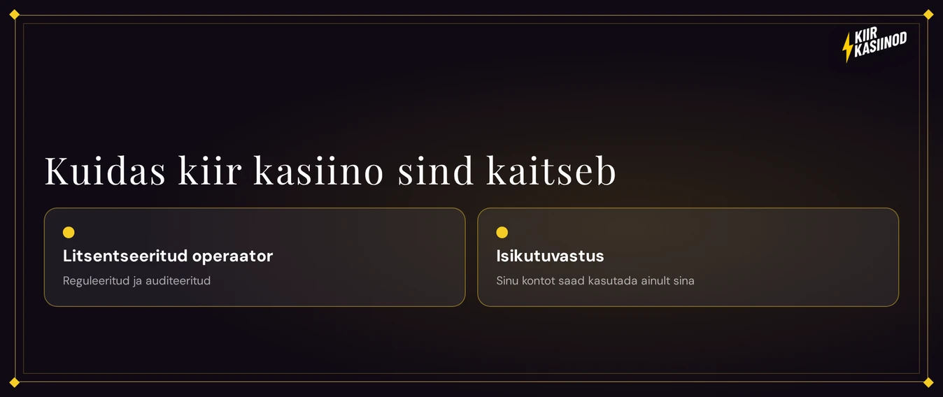 Tutvu konto turvameetmetega